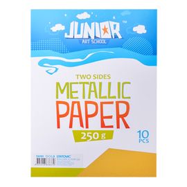JUNIOR-ST - Dekorační papír A4 10 ks žlutý metallic 250 g
