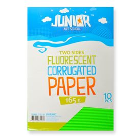 JUNIOR-ST - Dekorační papír A4 Neon zelený vlnkový 165 g, sada 10 ks