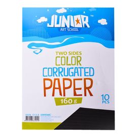 JUNIOR-ST - Dekorační papír A4 10 ks černý vlnkový 160 g