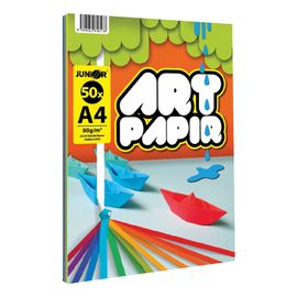 JUNIOR - Složka barevného papíru A4 - ART PAPIR 50 listů /10 barev, 80g/m2
