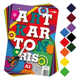 JUNIOR - Složka barevného papíru - výkres ART CARTON RIS A3 250g (50 ks) mix 10 barev / x5
