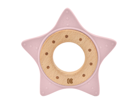 KIKKABOO - Kousátko silikon a dřevo Star Pink