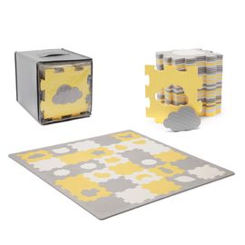 KINDERKRAFT - SELECT Podložka pěnová puzzle Luno Shapes 185 x 165 cm Yellow, 30ks, Premium