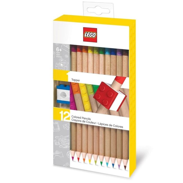 LEGO Stationery - Pastelky, mix barev - 12 ks s klipem
