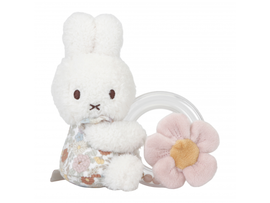 LITTLE DUTCH - Chrastítko s korálky králíček Miffy Vintage Květy