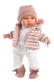 LLORENS - 42406 BABY JULIA - realistická panenka se zvuky a měkkým látkovým tělem - 42 cm