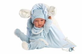 LLORENS - 73859 NEW BORN chlapeček - realistická panenka miminko s celovinylová tělem - 40cm