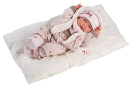 LLORENS - 73882 NEW BORN DÍVKO - realistická panenka miminko s celovinylovým tělem - 40 c