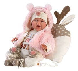 LLORENS - 74028 NEW BORN -realistická panenka miminko se zvuky a měkkým látkovým tělem - 42