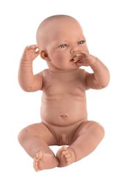 LLORENS - 84301 NEW BORN CHLAPEK - realistické miminko s celovinylovým tělem - 43 cm