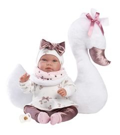 LLORENS - 84456 NEW BORN - realistická panenka miminko se zvuky a měkkým látkovým tělem - 44