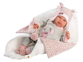 LLORENS - 84460 NEW BORN - realistická panenka miminko se zvuky a měkkým látkovým tělem - 44