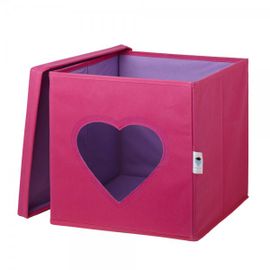 LOVE IT STORE IT - Úložný box na hračky s krytem a okénkem - srdce