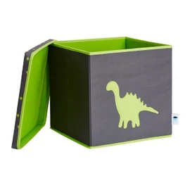LOVE IT STORE IT - &Uacute;ložn&yacute; box na hračky s krytem - &scaron;ed&yacute;, zelen&yacute; dinosaurus