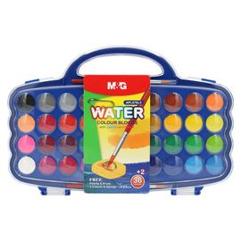 M&G - Barvy vodové 38 barev (23 mm) + paletka a štětec