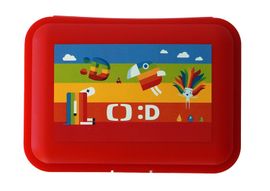 MAC TOYS - Déčko svačinový box s přihrádkou červený