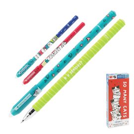 M&G - Roller gelový/gumovací iErase So Many Cats Pencil 0.5 mm, modrý