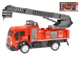 MIKRO TRADING - Auto hasiči 20,5cm na setrvačník výsuvný a otočný žebřík v krabičce