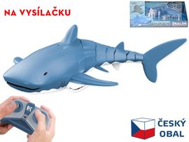 MIKRO TRADING - R/C žralok bílý 34cm na baterie 2,4GHz s USB nabíjením v krabičce