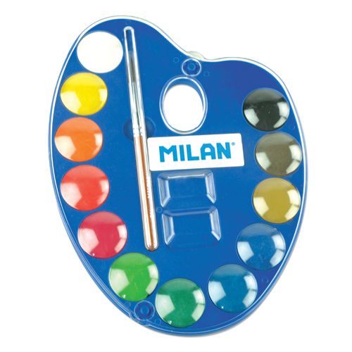 MILAN - Akvarelové barvy 12ks + štětec