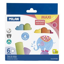 MILAN - Křída kulatá barevná bezprašná Maxi 6 ks - bliester