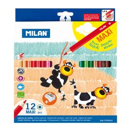 MILAN - Pastelky maxi šesthranné 12 ks + ořezávatko