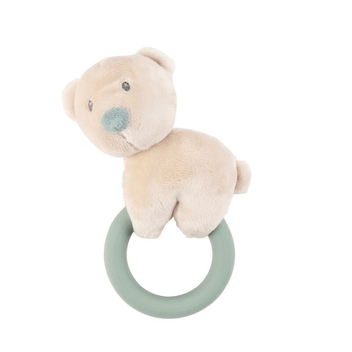 NATTOU - Chrastítko s kousátkem silikon plyšový medvídek Jules 15 cm Romeo, Jules & Sally