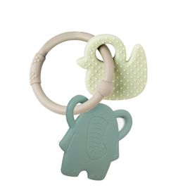 NATTOU - Kousátko silikonové BPA free Lapidou sloník zelená