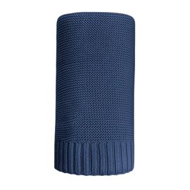 NEW BABY - Bambusová pletená deka 100x80 cm tmavě modrá