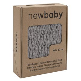 NEW BABY - Bambusová pletená deka se vzorem 100x80 cm grey