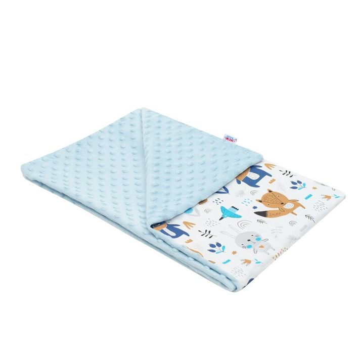 NEW BABY - Dětská deka z Minky Medvídci modrá 80x102 cm