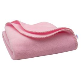 NEW BABY - Dětská fleecová deka 100x75 růžová proužky
