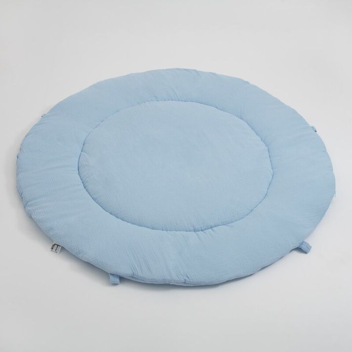 NEW BABY - Mušelínová dětská hrací deka modrá