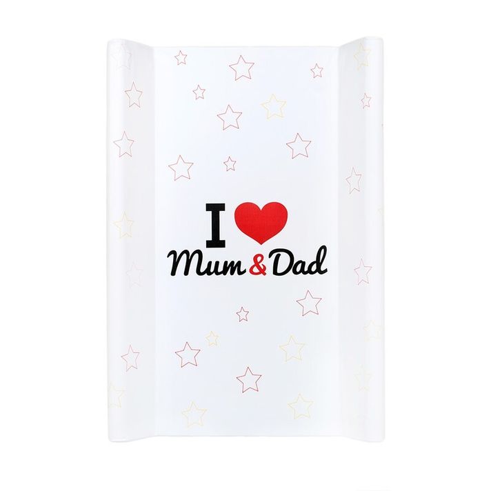 NEW BABY - Přebalovací podložka I love Mum and Dad bílá 80x50cm