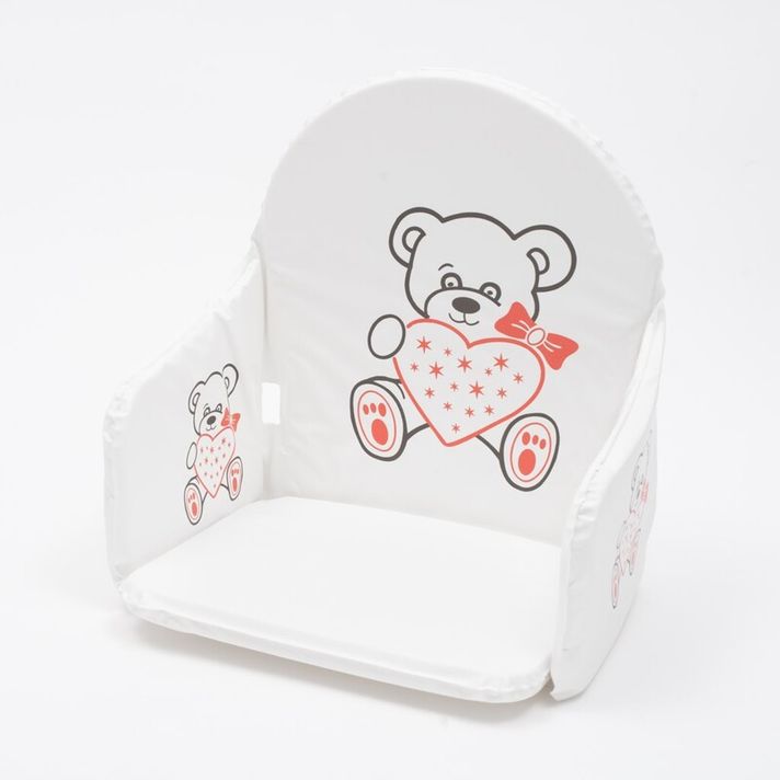 NEW BABY - Vložka do dřevěných jídelních židliček typu Victory bílá medvídek srdíčko