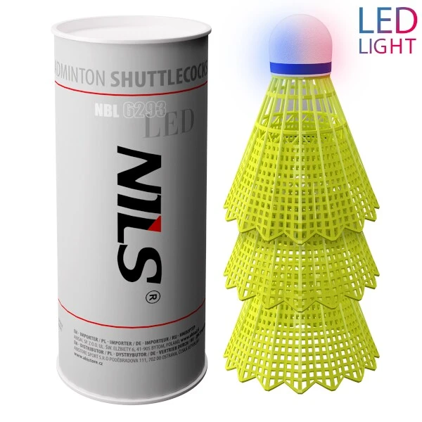 NILS - Badmintonové míčky NBL6293 s LED 3 ks