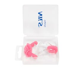 NILS - Sada silikonových špuntů do uší a ucpávky nosu Aqua NQAW30 růžová