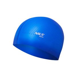 NILS - Silikonová čepice Aqua NQC Dots modrá