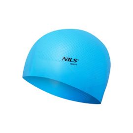 NILS - Silikonová čepice Aqua NQC Dots světlemodrá