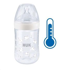 NUK - Kojenecká láhev Nature Sense s kontrolou teploty 260 ml bílá