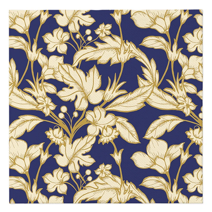 PAW - Ubrousky AIRLAID 40x40 cm - Beautiful Floral Pattern dark Blue