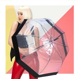 PERLETTI - Dámský automatický deštník BLACK BORDER Transparent, 26214