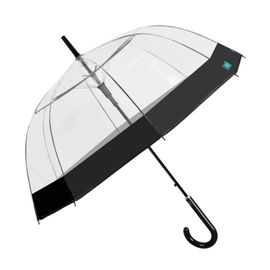 PERLETTI - Dámský automatický deštník BLACK BORDER Transparent, 26273