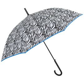 PERLETTI - Dámský automatický deštník ZEBRATO / modrý lem, 26164