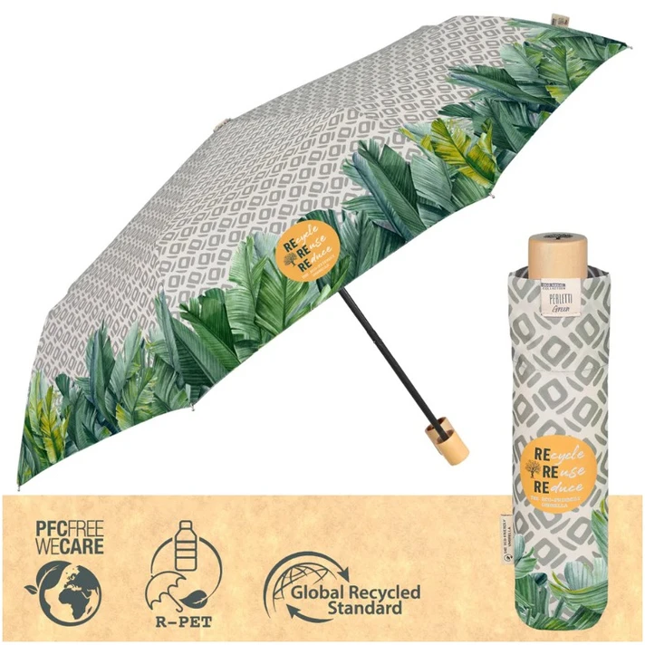 PERLETTI - GREEN Dámský skládací deštník BANANO, 19130