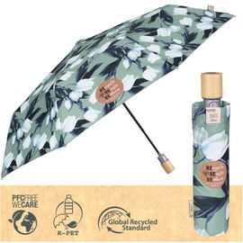 PERLETTI - GREEN Dámský skládací deštník TULIPANI, 19123