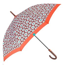 PERLETTI - Time, Dámský holový deštník / červený lem, 26242