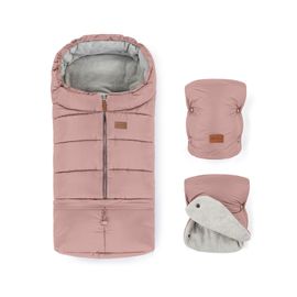 PETITE&MARS - Set zimní fusak Jibot 3v1 + rukavice na kočárek Jasie Dusty Pink