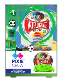 PIXIE CREW - Zelený silikonový náramek s fotbalovou tématikou