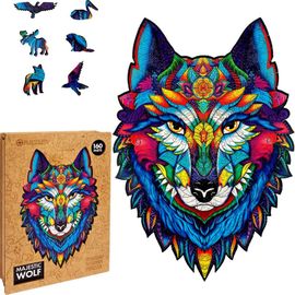 PUZZLER - Dřevěné Barevné Puzzle - Majestátní Vlk